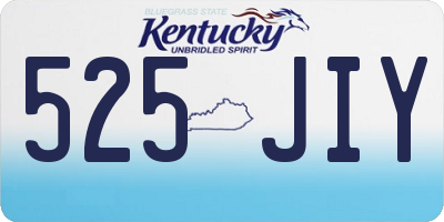 KY license plate 525JIY