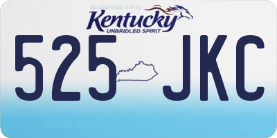 KY license plate 525JKC