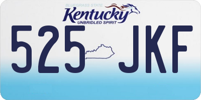 KY license plate 525JKF
