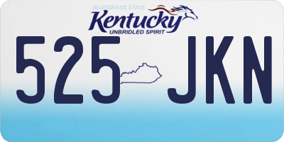 KY license plate 525JKN