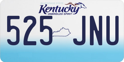 KY license plate 525JNU