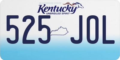 KY license plate 525JOL