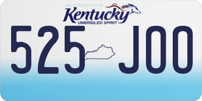 KY license plate 525JOO