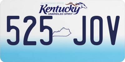 KY license plate 525JOV
