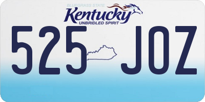 KY license plate 525JOZ