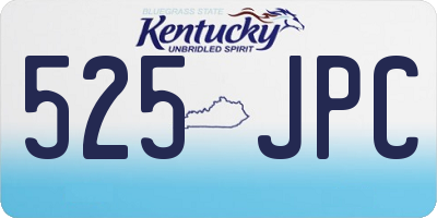 KY license plate 525JPC