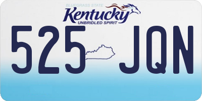 KY license plate 525JQN