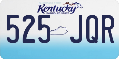 KY license plate 525JQR