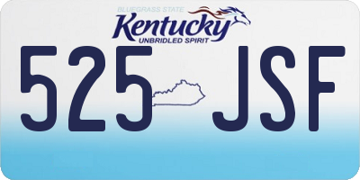 KY license plate 525JSF
