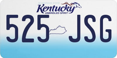 KY license plate 525JSG
