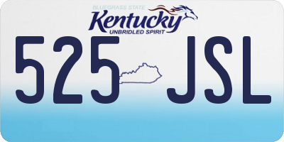 KY license plate 525JSL