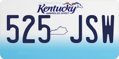 KY license plate 525JSW