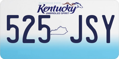 KY license plate 525JSY