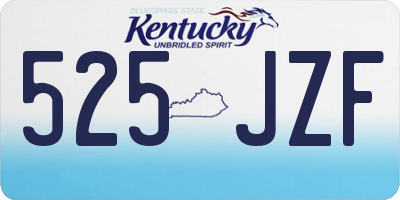 KY license plate 525JZF