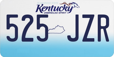 KY license plate 525JZR