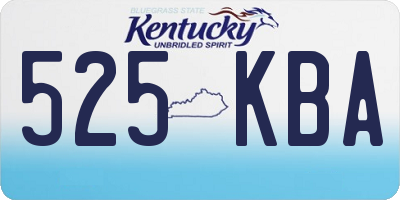 KY license plate 525KBA