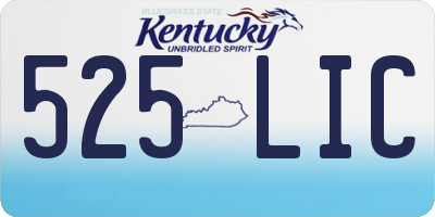 KY license plate 525LIC