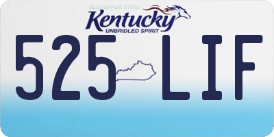 KY license plate 525LIF