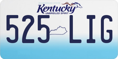 KY license plate 525LIG