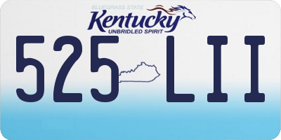 KY license plate 525LII