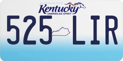 KY license plate 525LIR