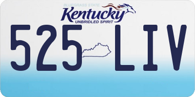 KY license plate 525LIV