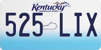 KY license plate 525LIX