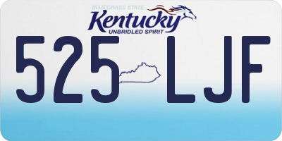 KY license plate 525LJF