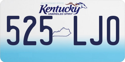 KY license plate 525LJO