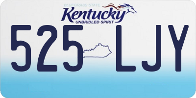 KY license plate 525LJY