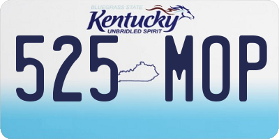 KY license plate 525MOP
