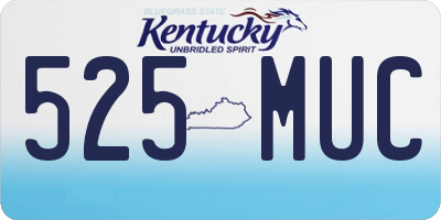 KY license plate 525MUC