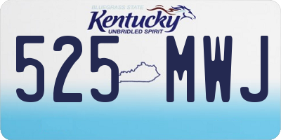 KY license plate 525MWJ