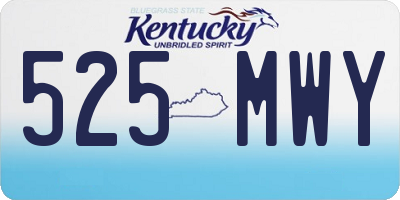 KY license plate 525MWY