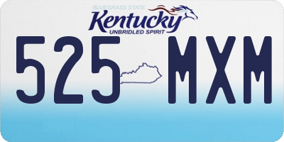 KY license plate 525MXM