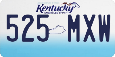 KY license plate 525MXW