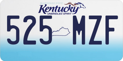 KY license plate 525MZF