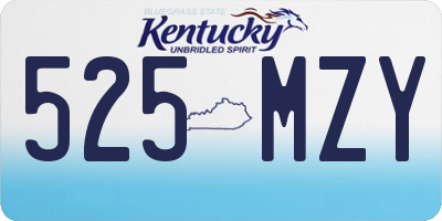 KY license plate 525MZY