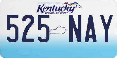 KY license plate 525NAY