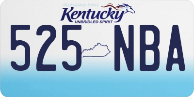 KY license plate 525NBA