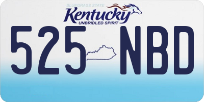 KY license plate 525NBD