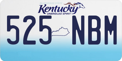 KY license plate 525NBM