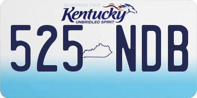 KY license plate 525NDB