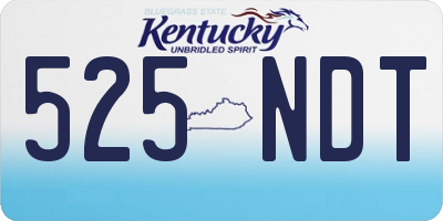 KY license plate 525NDT