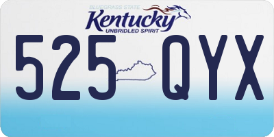 KY license plate 525QYX