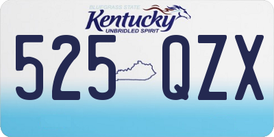 KY license plate 525QZX
