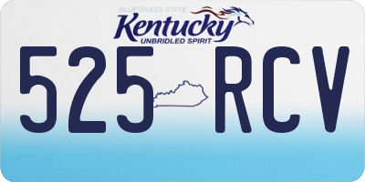 KY license plate 525RCV