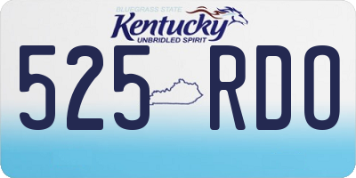 KY license plate 525RDO