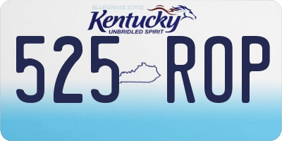 KY license plate 525ROP