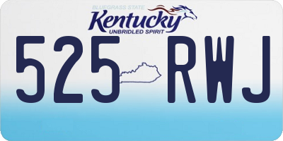 KY license plate 525RWJ